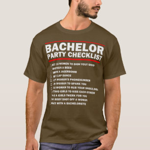 T-shirt Liste de vérification de la fête de la chambre Sta