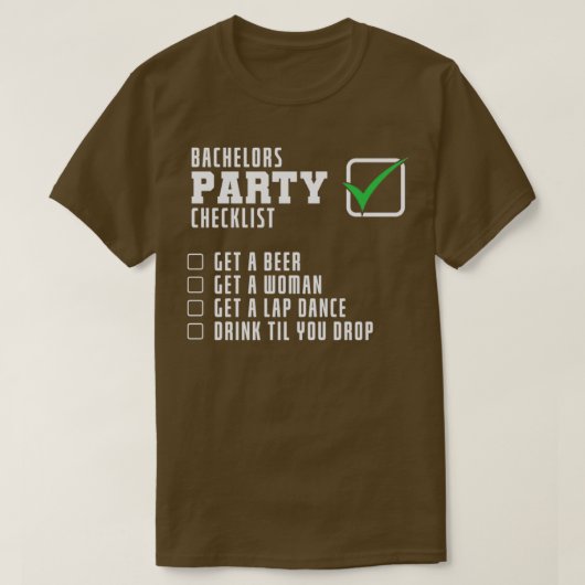 T-shirt liste de vérification de la partie (Design devant)