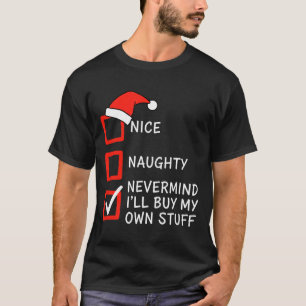 T-shirt Liste de vérification Noël méchant ou gentil - Peu