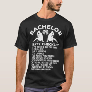 T-shirt Liste de vérification pour l'enterrement de vie de