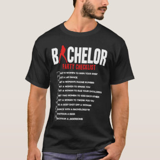 T-shirt Liste de vérification pour l'enterrement de vie de