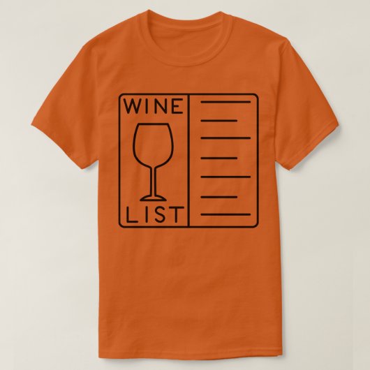 T-shirt Liste de vins (Design devant)