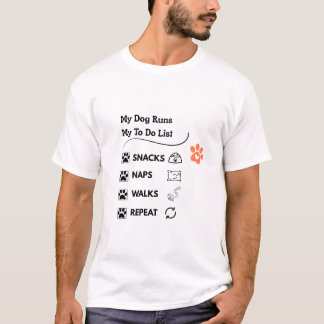 T-shirt Liste d'empreintes de pattes pour propriétaires de