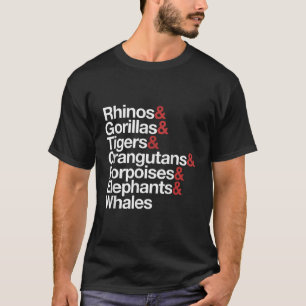 T-shirt Liste des animaux en voie de disparition Sensibili