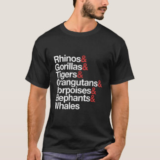 T-shirt Liste des animaux en voie de disparition Sensibili