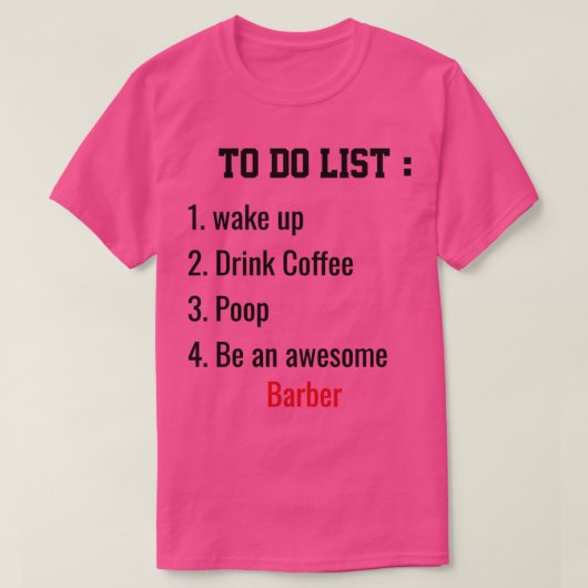 T-shirt Liste des barrettes (Design devant)