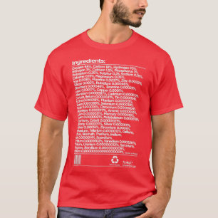 T-shirt Liste des ingrédients chimiques humains 1
