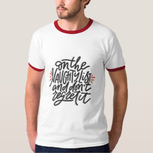 T-shirt LISTE DES MÉCHANTS / HO HO Hommes Noël Moderne Vac