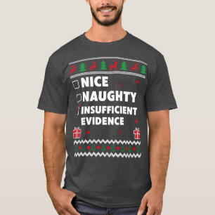 T-shirt Liste Mauvaise Conception De Noël Laid Insuffisant