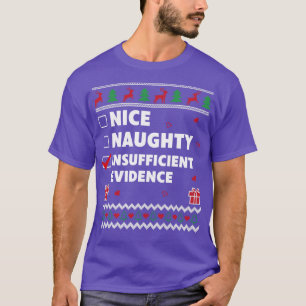 T-shirt Liste Mauvaise Conception De Noël Laid Insuffisant
