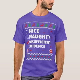T-shirt Liste Mauvaise Conception De Noël Laid Insuffisant