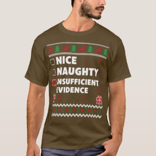 T-shirt Liste Mauvaise Conception De Noël Laid Insuffisant