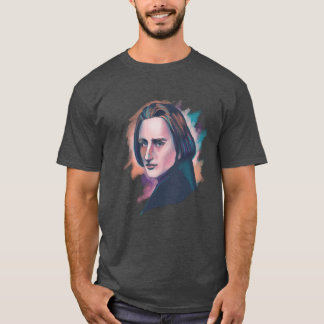 T-shirt Liszt Colorful Watercolor Portrait