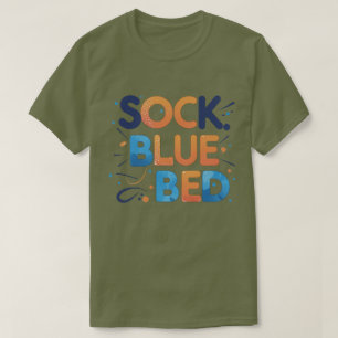 T-shirt LIT BLEU SOCK Drôle minimaliste design graphique