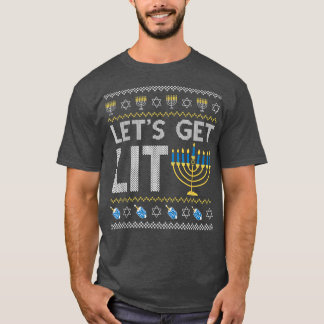 T-shirt Lit Chanukah Juif Juif Dreidel Hannukah