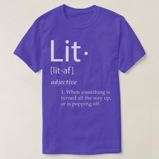T-shirt Lit Definition Funny Lit Meme Definition Noël (Design devant)