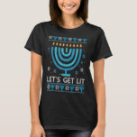 T-shirt Lit Menorah Juif Laid Hanoukka Chanuk<br><div class="desc">Lit Menorah Juif Laid Hanoukka Chanukkah</div>