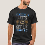 T-shirt Lit Menorah Juif Pun Ugly Hanoukka Chan<br><div class="desc">Lit Menorah Juif Pun Ugly Hanoukka Chanukah Sweatshirt</div>