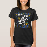 T-shirt Lit Noël Hanoukka Menorah Jewish Ch<br><div class="desc">Faisons un peu de Noël Hanoukka Menorah Juif Chanoukkah</div>