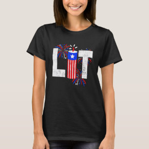T-shirt Lit Patriotique Américain Usa Fireworks 4 juillet