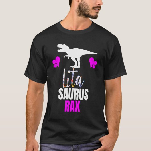 T-shirt Lita Saurus Rex Nanasaurus Grand-Mère Fête Bi (Devant)