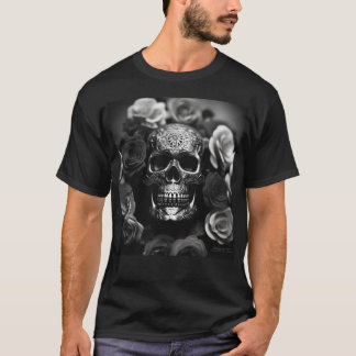T-shirt LITE Wreath Skull B/W EXISTENTIEL