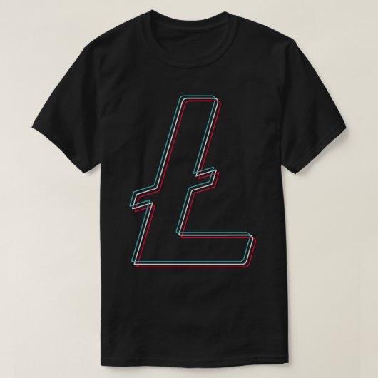 T-shirt Litecoin bleu rose paillette moderne typographie a (Design devant)