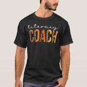 T-shirt Literacy Coach léopard Squad mignon automne automn (Devant)