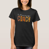 T-shirt Literacy Coach léopard Squad mignon automne automn (Devant)