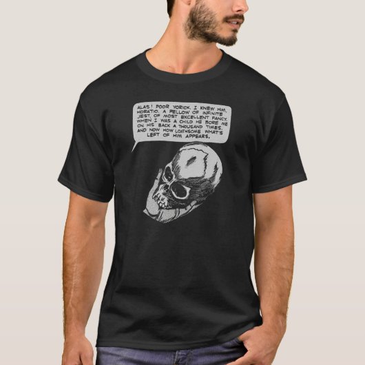 T-shirt Literature Shakespeare Poor Yorick Skull Shakespea (Devant)