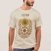 T-shirt Litha Tournesol Roue Solstice d'été Céleste (Devant)