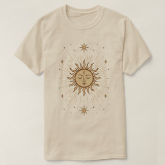 T-shirt Litha Visage Solaire Céleste Art du Solstice d'Été