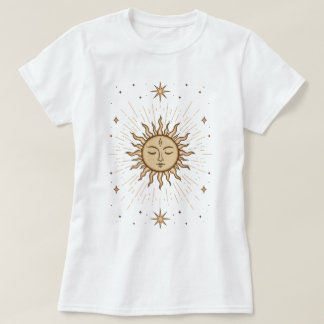 T-shirt Litha Visage Solaire Céleste Art du Solstice d'Été