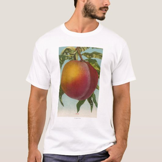 T-shirt Lithographie de Chromo de fruit de PeachFruitState (Devant)