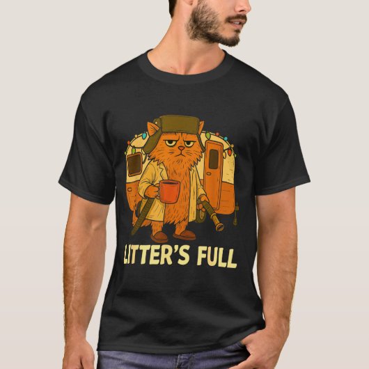 T-shirt Litter’s Full Cat Parody Shirt Litter’s Full (Devant)