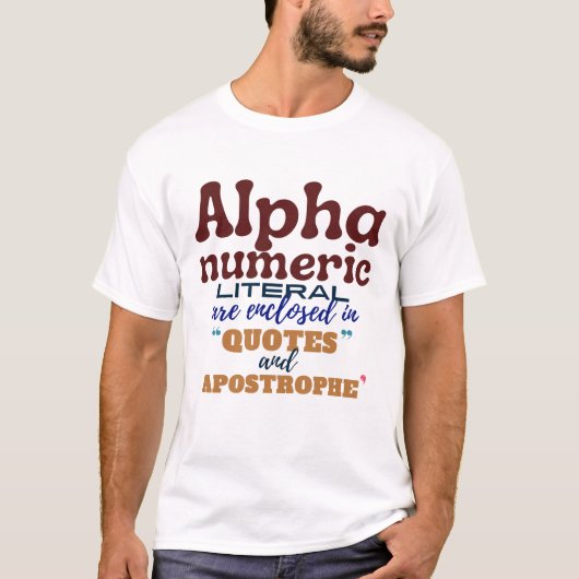 T-shirt Littéral Alphanumérique dans la programmation Cobo (Devant)