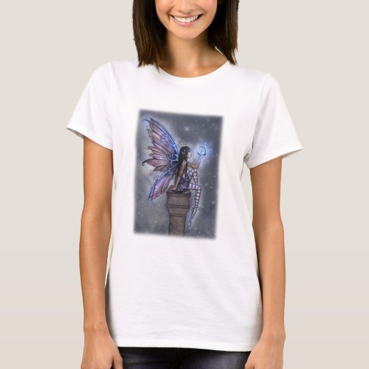 T-shirt Little Blue Moon Magical Fairy Imaginaire Art (Devant)