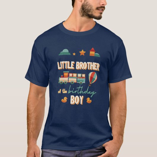 T-shirt Little Brother The Birthday Boy Train Theme Matchi (Devant)