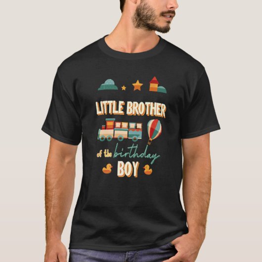 T-shirt Little Brother The Birthday Boy Train Theme Matchi (Devant)
