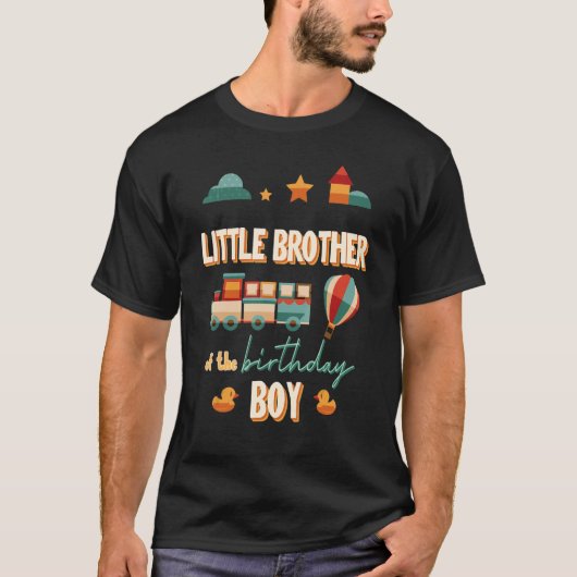 T-shirt Little Brother The Birthday Boy Train Theme Matchi (Devant)