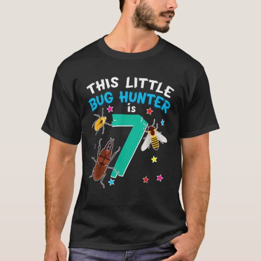 T-shirt Little Bug Hunter Est 7 Anniversaire Garçons Fille (Devant)