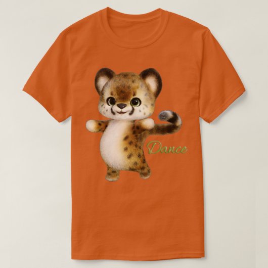 T-shirt Little Cheetah cat Danse (Design devant)