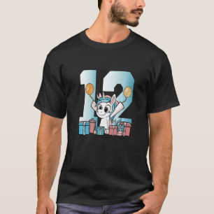 T-shirt Little Cute Unicorn Enfants Douzième 12e anniversa
