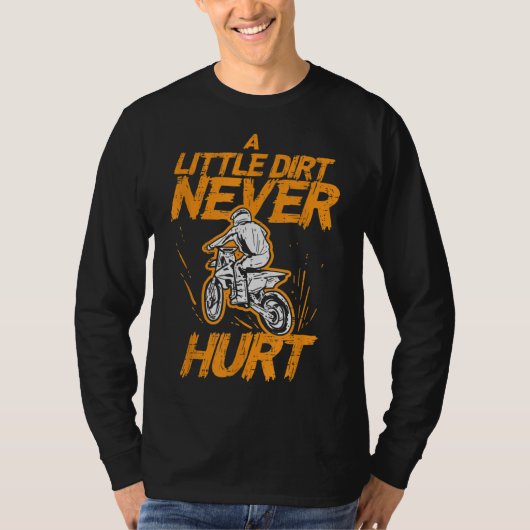 T-shirt Little Dirt Never Hurle Vélo Moto Hommes B (Devant)