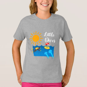 T-shirt Little Diver with Jelly Fish - Girls' Basic T-Shir