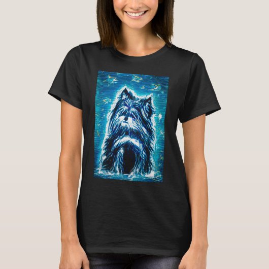 T-shirt Little Doggy en bleu (Devant)