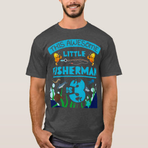 T-shirt Little Fishman Est Maintenant 3 Pêche Sea Birthday