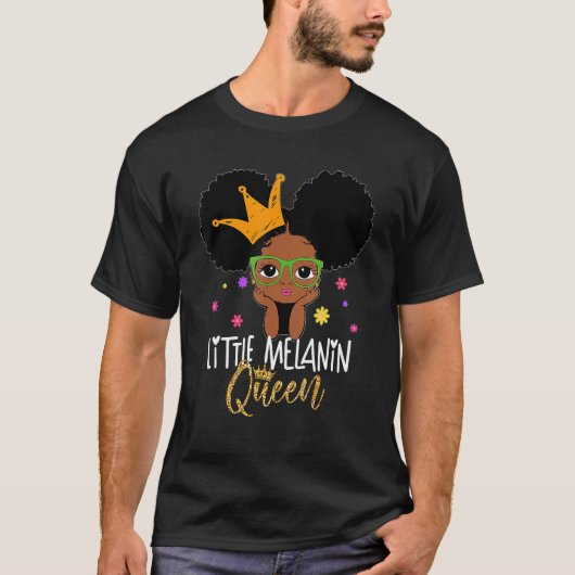 T-shirt Little Melanin Queen African Black History Mois G (Devant)