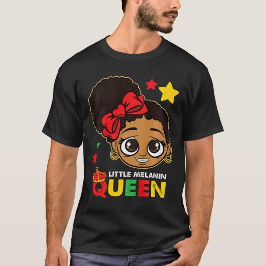 T-shirt Little Melanin Queen Black Histoire Mois Blm Afric (Devant)