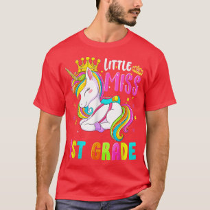 T-shirt Little Miss 1ère Année Retour À L'École Bonjour Pr